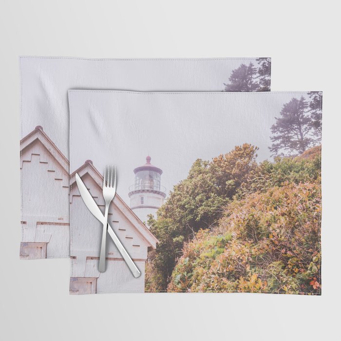 Lighthouse in the Fog | Heceta Head Oregon | Travel Photography in the PNW Placemat