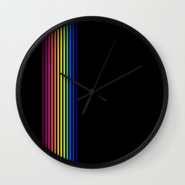 Tiny Rainbow on Black Wall Clock