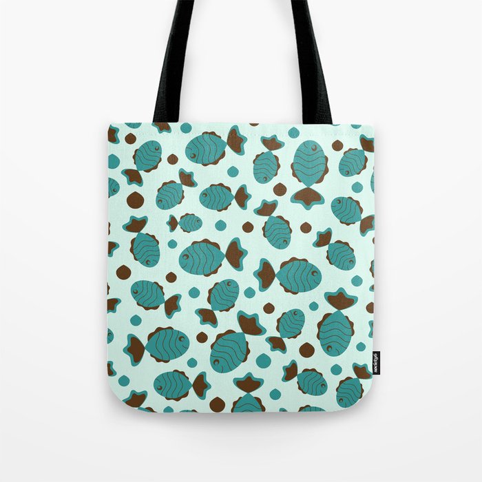 Marine pattern with fish Tote Bag