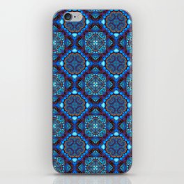 blue moroccan tile pattern iPhone Skin