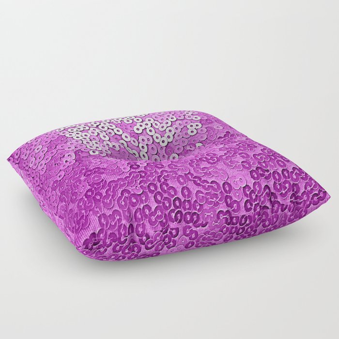 Fun Purple Sequins Floor Pillow