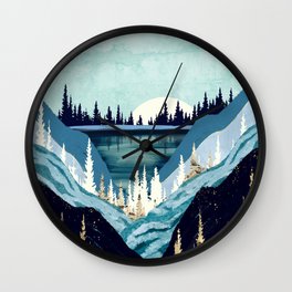 Blue Forest Lake Wall Clock