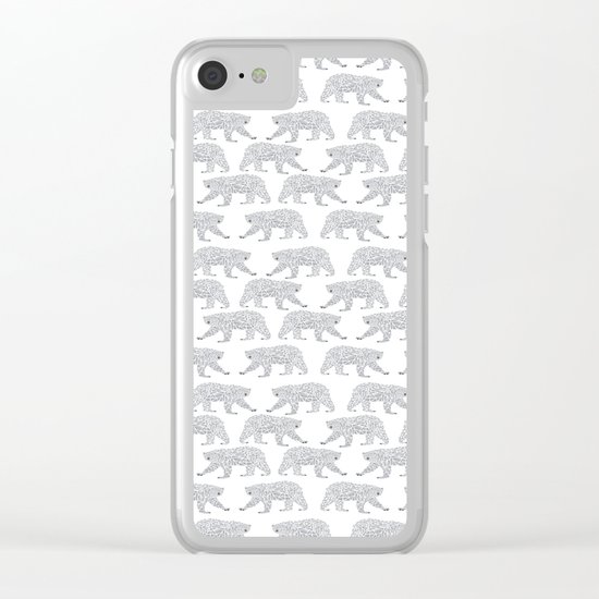 Polar Bears geometric trendy kids bear pattern print for boy or girl gender neutral Clear iPhone Case