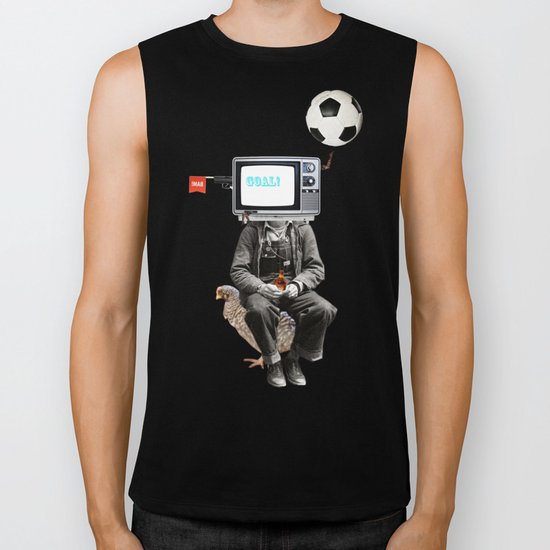 Goal Head TV Collage Biker Tank