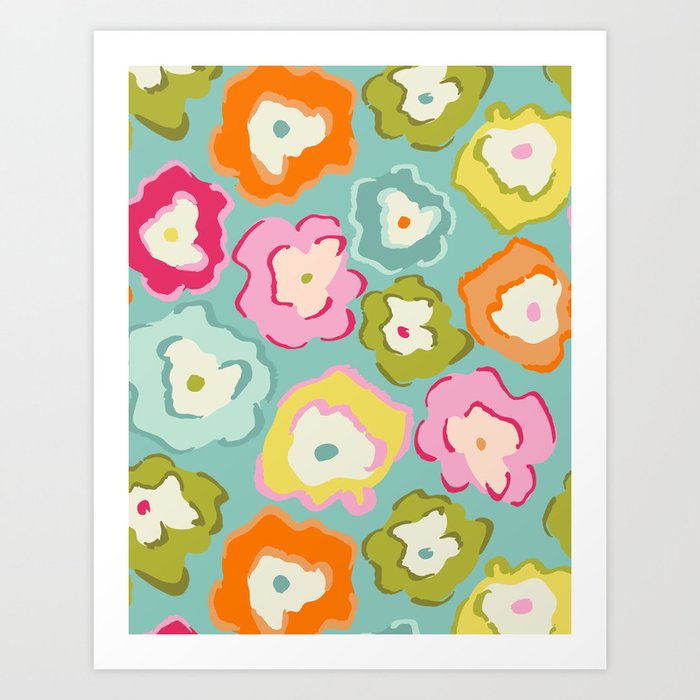 Abstract Colorful Matisse Summer Flowers Art Print