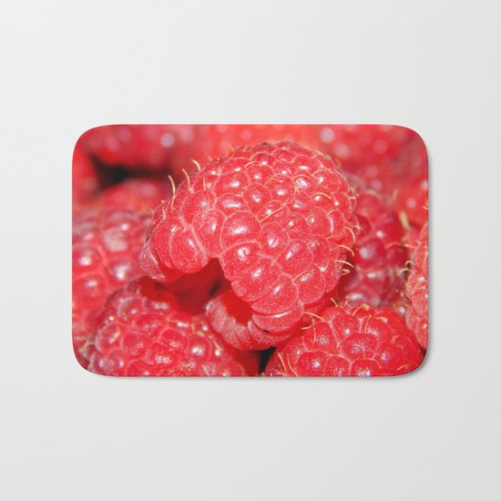 Red Raspberries Freshly Picked Bath Mat