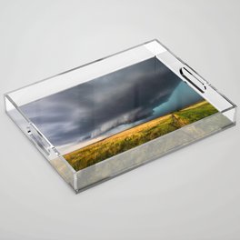 Never Stop the Rain - Supercell Thunderstorm Develops Over Open Prairie in Oklahoma Acrylic Tray