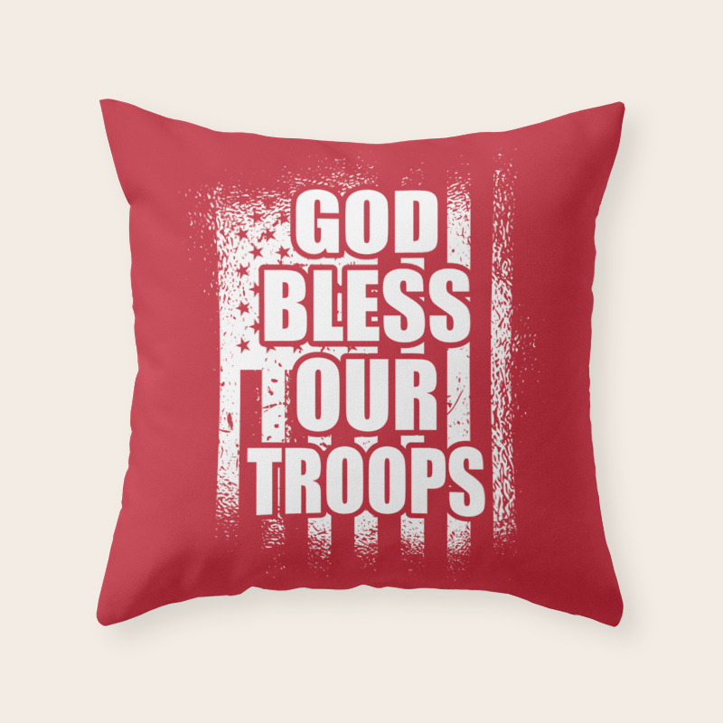 God Bless Our Troops Red Friday Military Throw Pillow By Studiometzger Society6