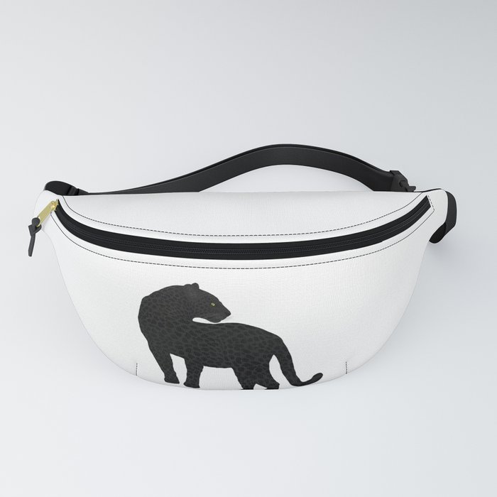 digital painting of a black leopard Fanny Pack