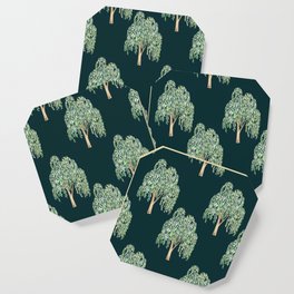 tree print on green background Coaster