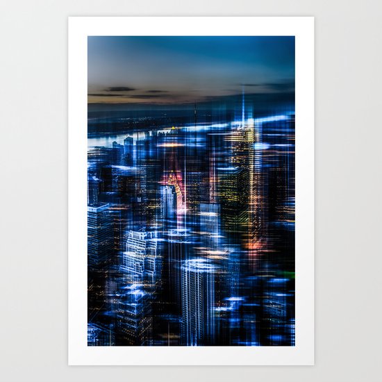 New York - the night awakes Art Print