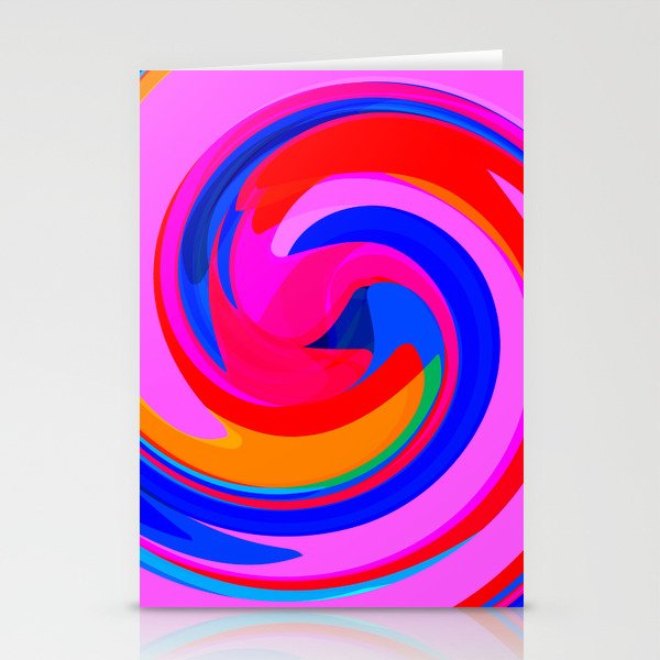 PINK BLUE AND MAGENTA SWIRL. Stationery Cards