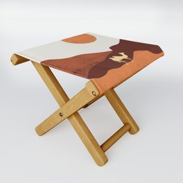 a lost camel in the desert Folding Stool