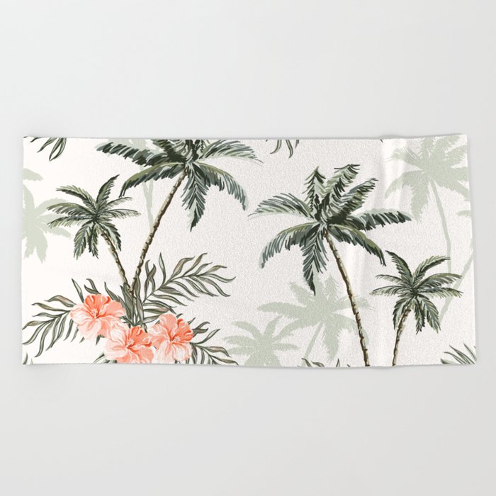 Tropical Palm Trees Beach Towel