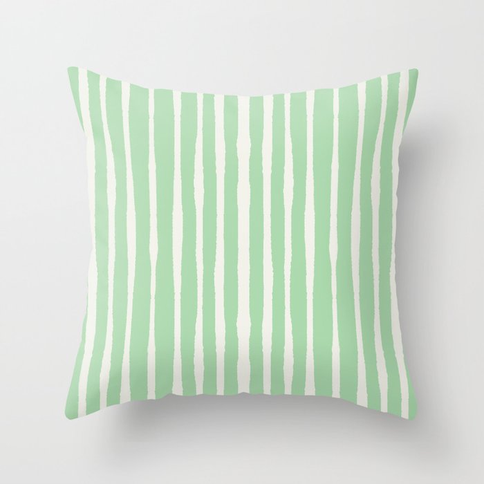 Linear wave_mint Throw Pillow