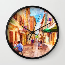 Medieval street in Provence Wall Clock
