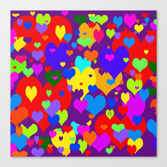 Mille coeurs gais Canvas Print