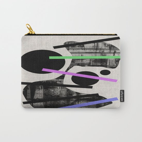 PENSIVE - Eclectic blend of geometric shapes, pastel colours, and black and white textures Carry-All Pouch