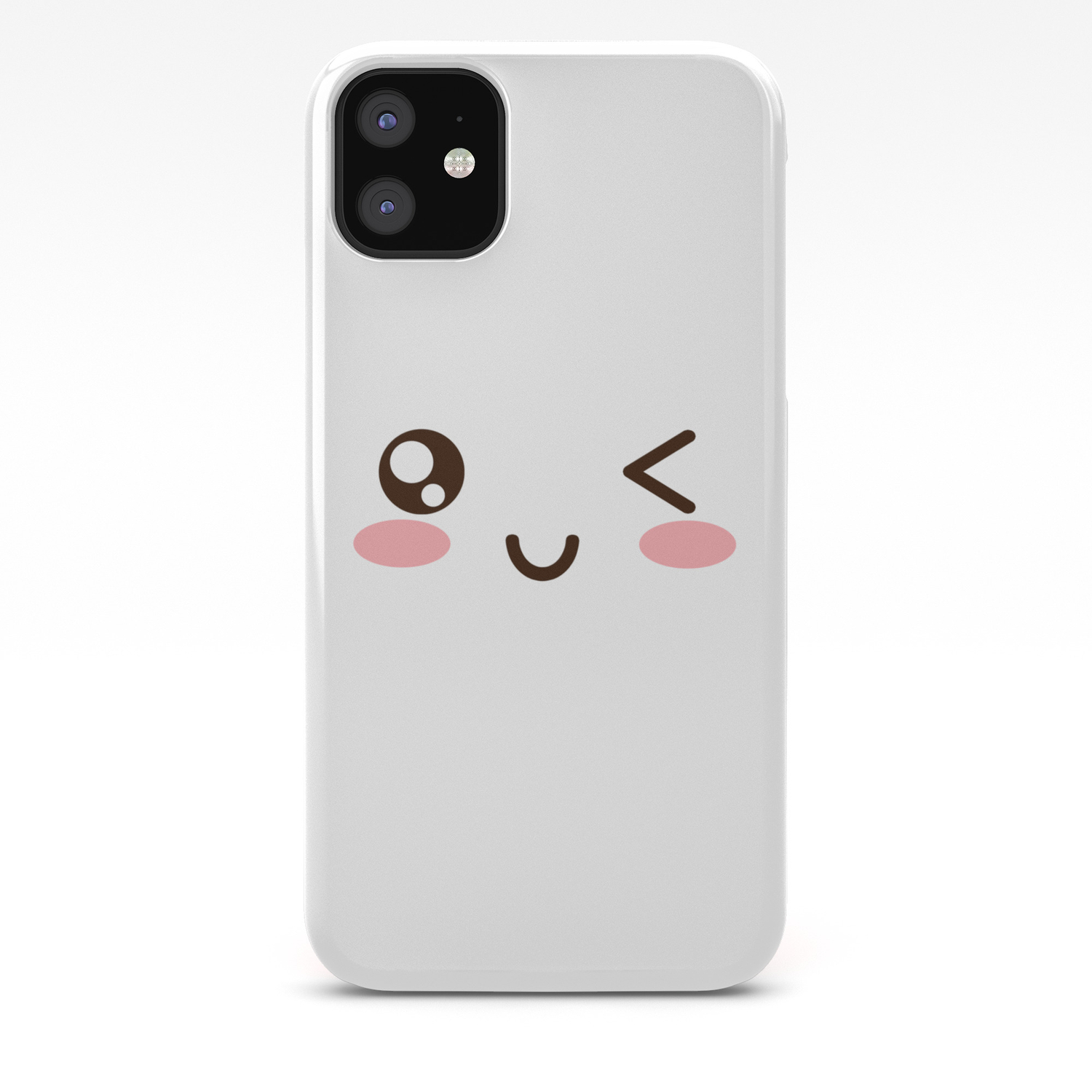 cute anime japanese emojiemoticon winky face cases