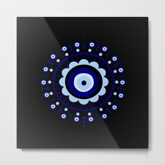 Evil Eye Flower Burst Metal Print