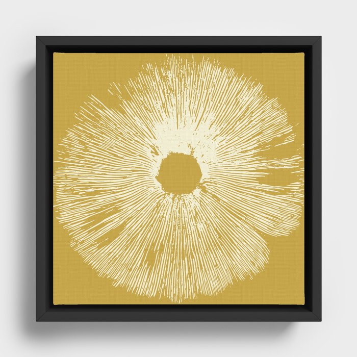 Mushroom Spore Print (Yellow) Framed Canvas