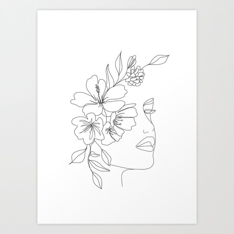 Minimal Line Art Woman Face Ii Art Print By Nadja1 Society6