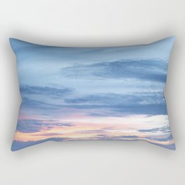 Blue and pink sunset clouds - dreamy abstract nature photography Rectangular Pillow