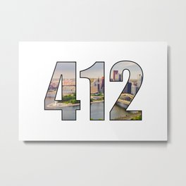 412 (Pittsburgh Area Code) Metal Print | Threerivers, Cityscape, Downtown, Areacode, Numbers, Northside, City, Digital, Pennsylvania, Yinz 