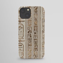 Egyptian hieroglyphs Pastel Gold iPhone Case