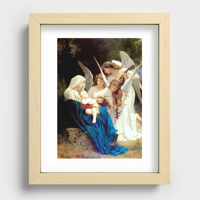 Madonna and Child Jesus and Angels Virgin Mary Art Our Lady Painting Recessed Framed Print