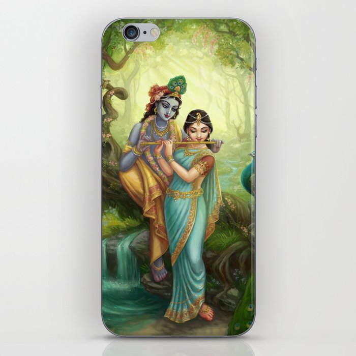 Radha Krishna playing the Flute iPhone Skin