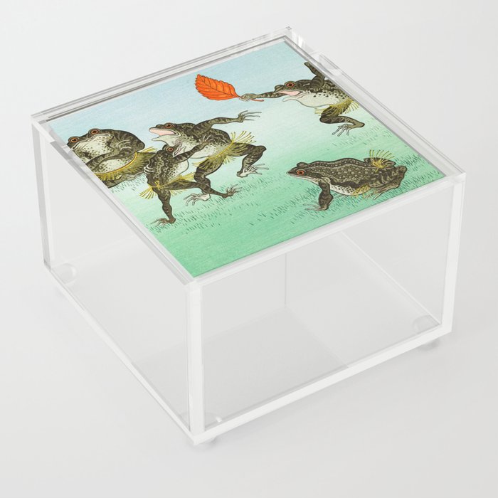 Frogs Wrestling by Ohara Koson Acrylic Box