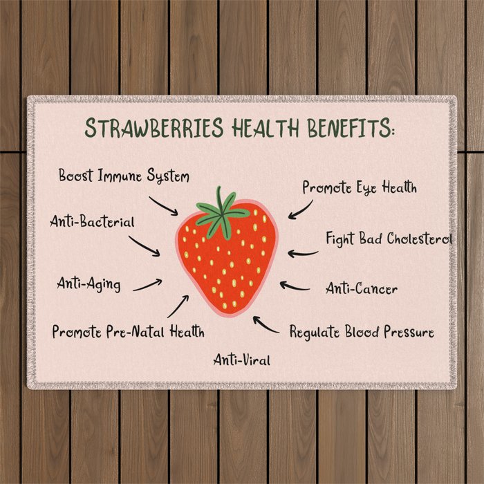 Strawberries health benefits Outdoor Rug