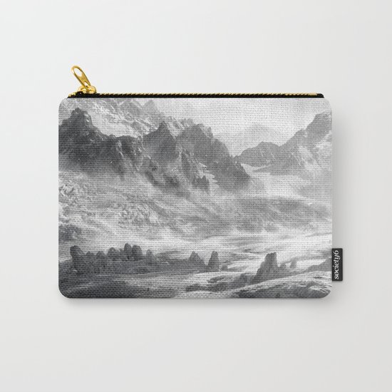 Dark & Eerie Mountains (Black & White) Carry-All Pouch