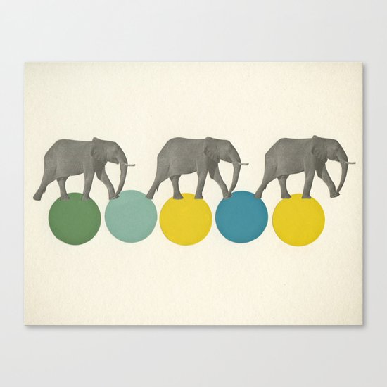 Travelling Elephants Canvas Print