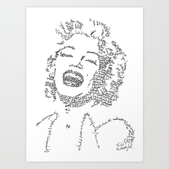 Marilyn Monroe WordsPortrait Art Print