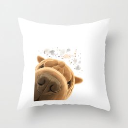 Corious Shar Pei Dog Throw Pillow