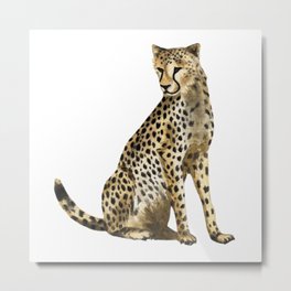 Cheetah Watercolor Metal Print