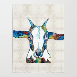 Colorful Goat Art - Colorful Ranch Farm Life - Sharon Cummings Poster