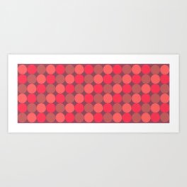 Red and Brown Vintage Dotted Pattern Art Print
