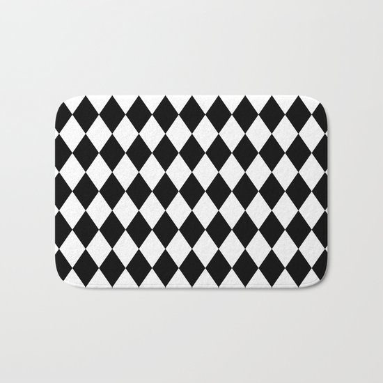 Diamonds (Black/White) Bath Mat