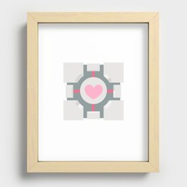 Portal companion cube  Recessed Framed Print