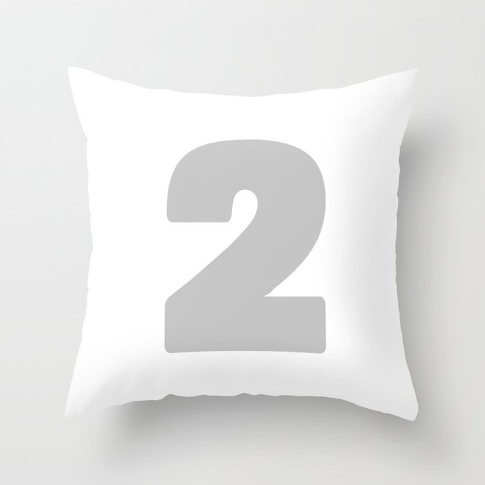 2 (Gray & White Number) Throw Pillow