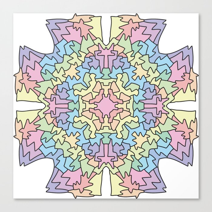 Download happy rainbow pastel mandala #2 Canvas Print by ...