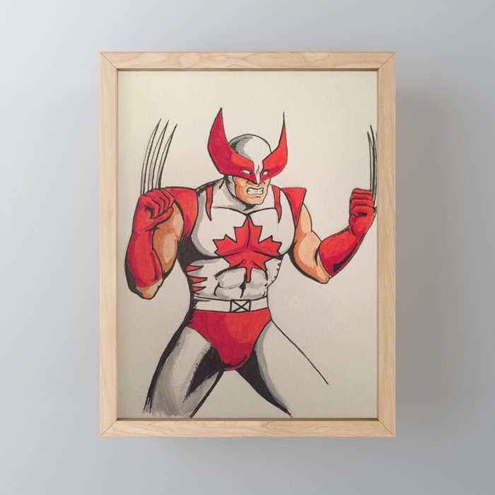 Canadian Super Hero Framed Mini Art Print