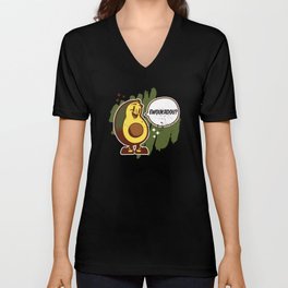 Ewoukadou Avocado Vegan Health V Neck T Shirt