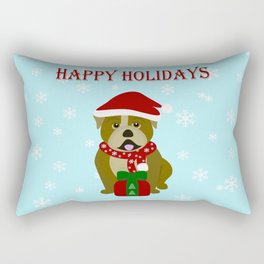 Happy Bulldog Holidays Rectangular Pillow
