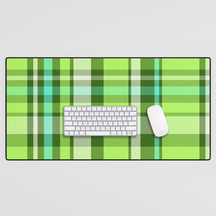 Plaid // Lime Desk Mat