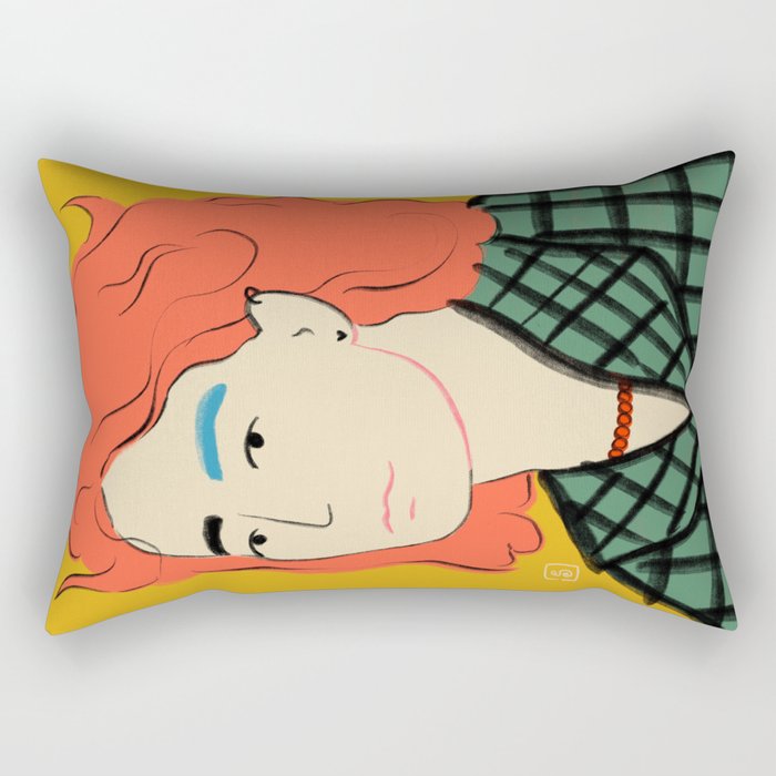WOOL COAT GIRL Rectangular Pillow