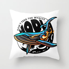Don't Feed the Whales Bitcoin HODL Throw Pillow